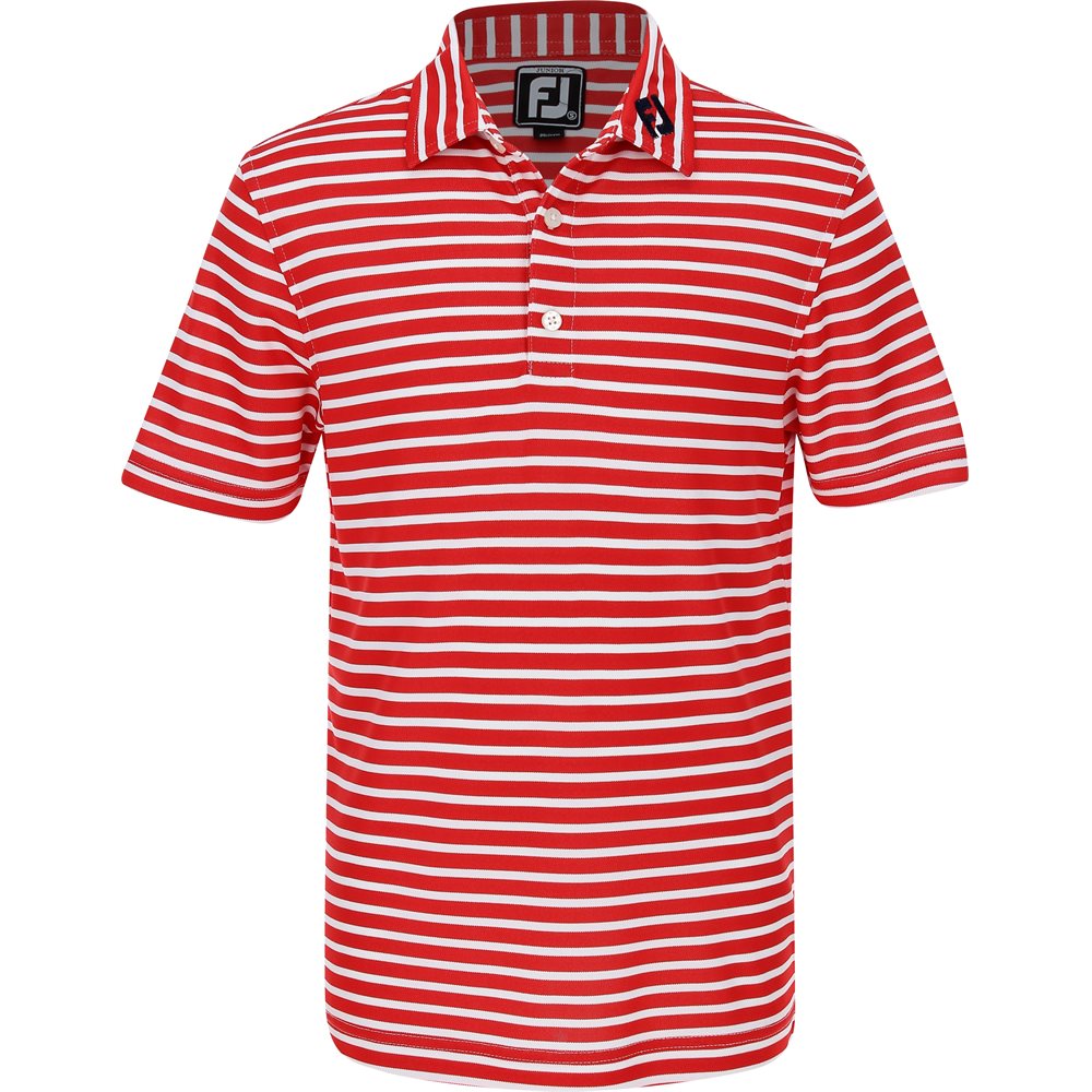 Juniors' Striped Pique Self Collar Polo