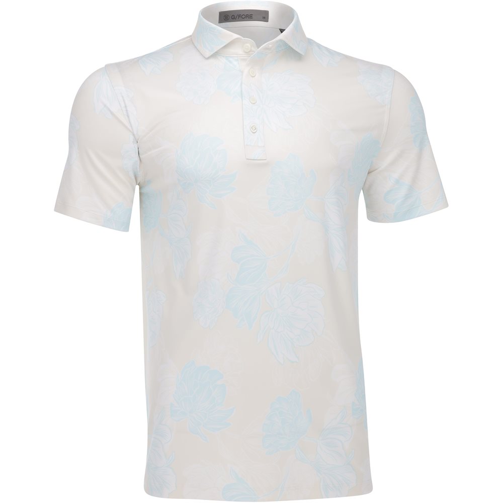 Stamped Floral Tech Jersey Polo