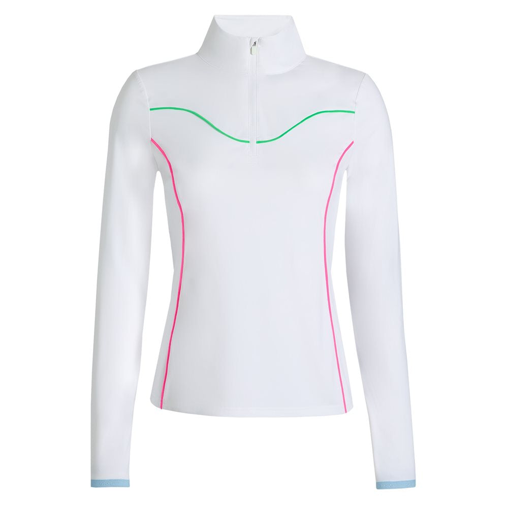 Women's Stretch Nylon Interlock Tipped 1/4 Zip Pullover