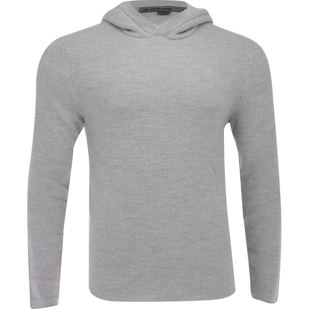 Waffle Stitch Merino Wool Hooded Sweater