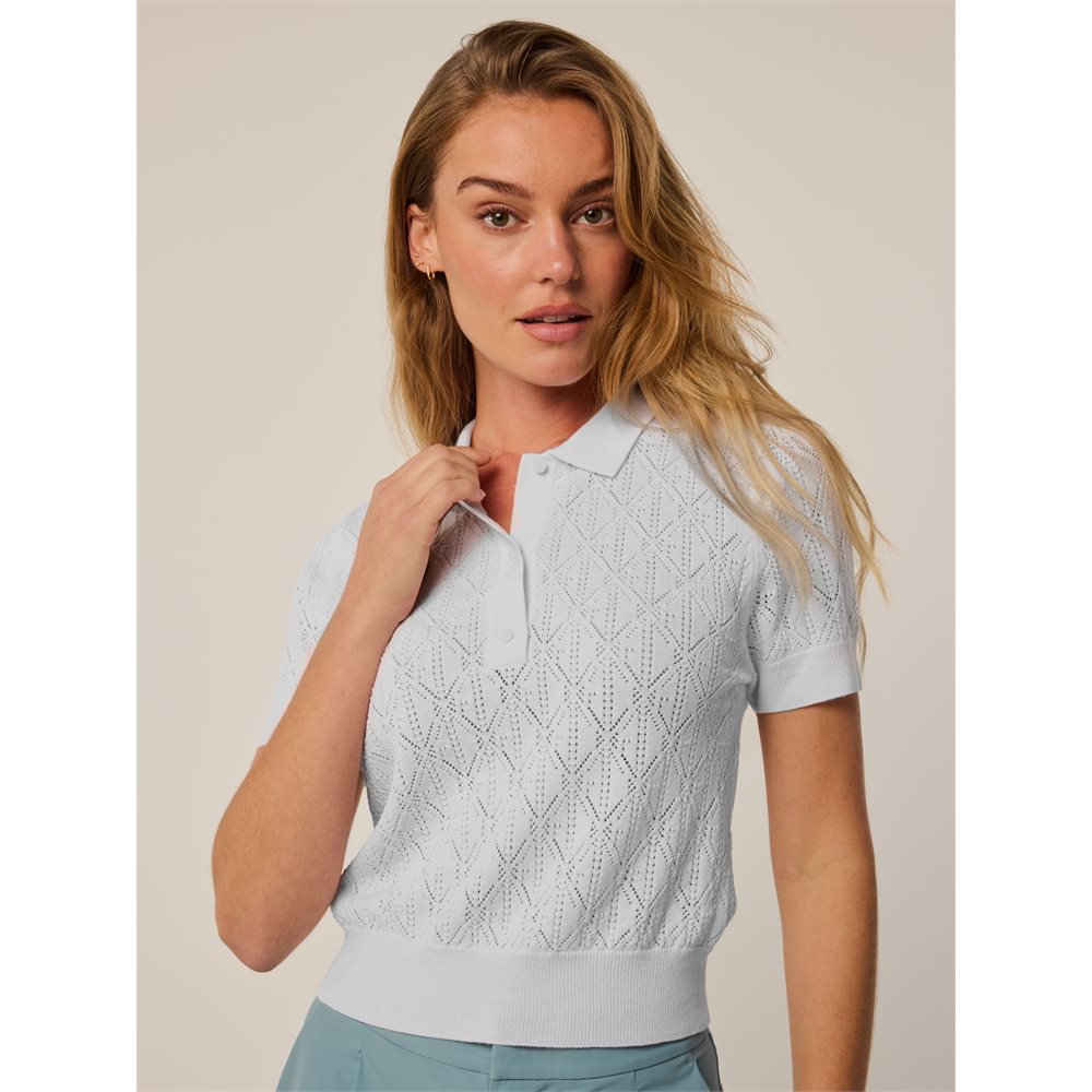 Women's Pointelle Bardot Sweater Polo