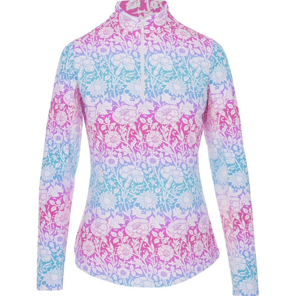 Women's Long Sleeve Jesse Print 1/4 Zip Mock Neck Top
