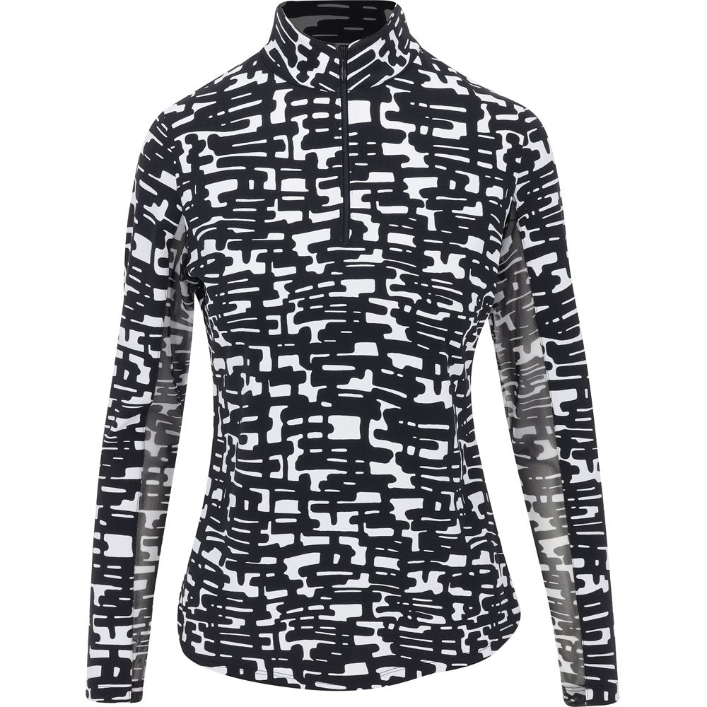 Women's Juno Print Mock Neck Long Sleeve Top
