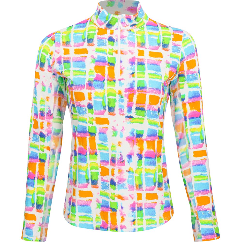 Women's Long Sleeve Mock Neck Top - Tatiana Print