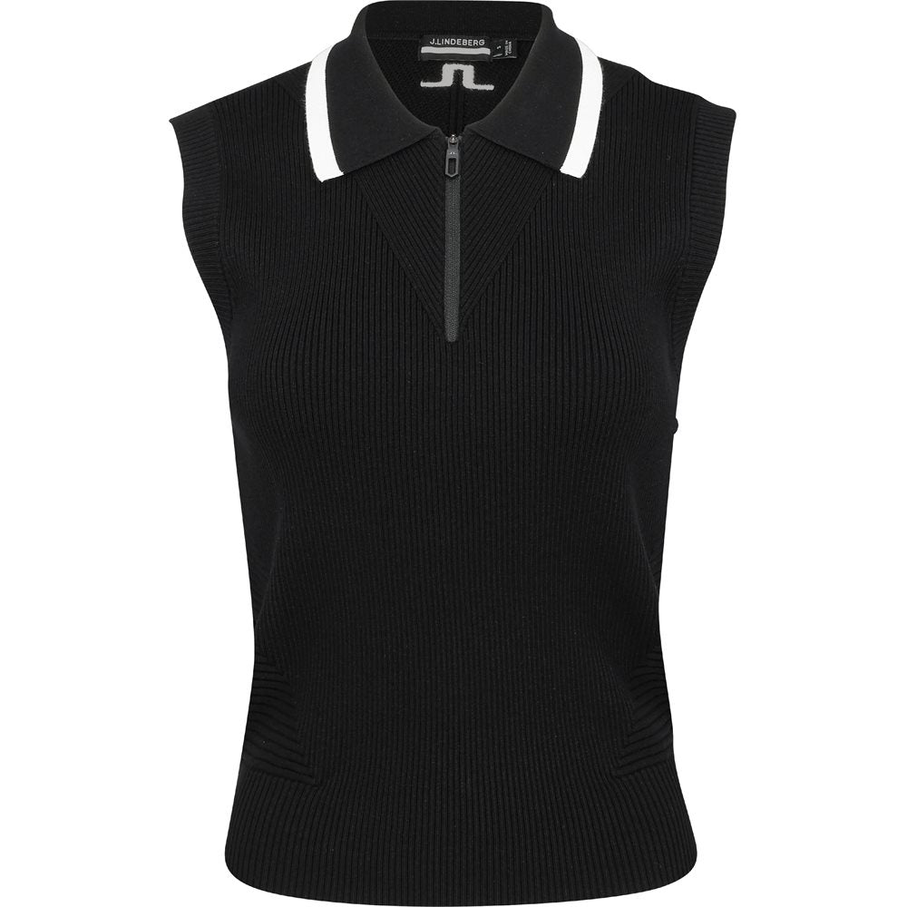 Women's Ramona Knitted Sleeveless 1/4 Zip Polo