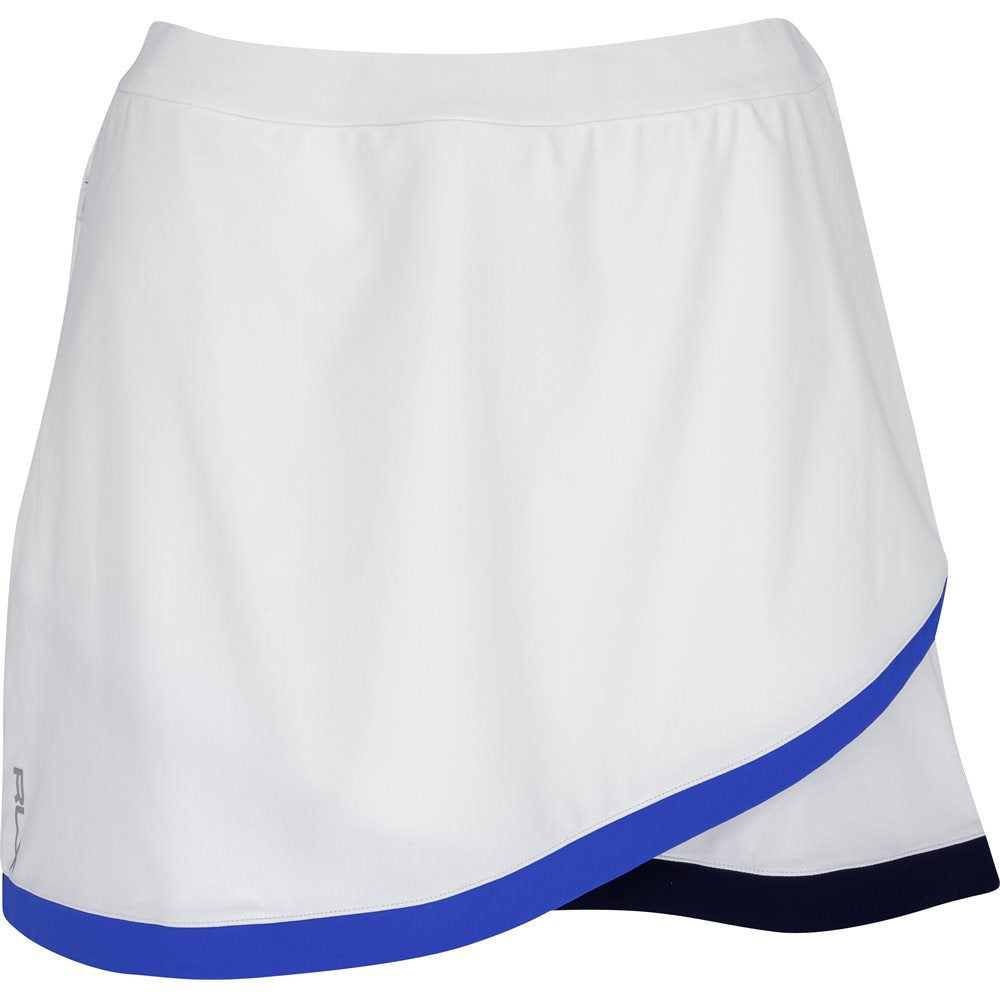 Women's Dry Wicking Jersey Knit Wrap Petal Hemline Contrast Trim 17" Skort