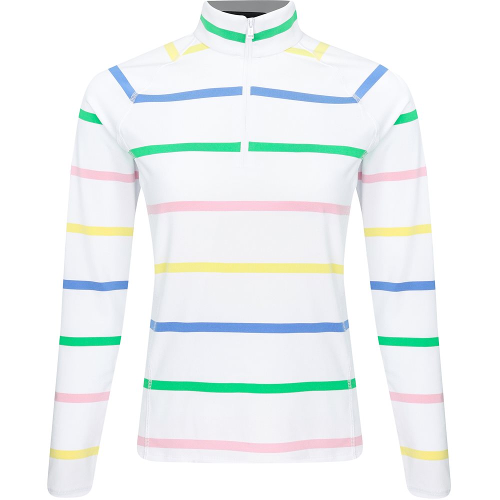 Women's Striped Stretch Jersey 1/4 Zip Pullover
