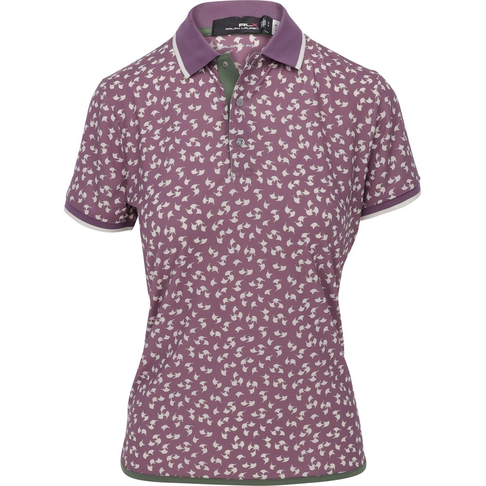 Women's Lightweight Airflow Contrast Shirt Tail Hem Novelty Print Polo