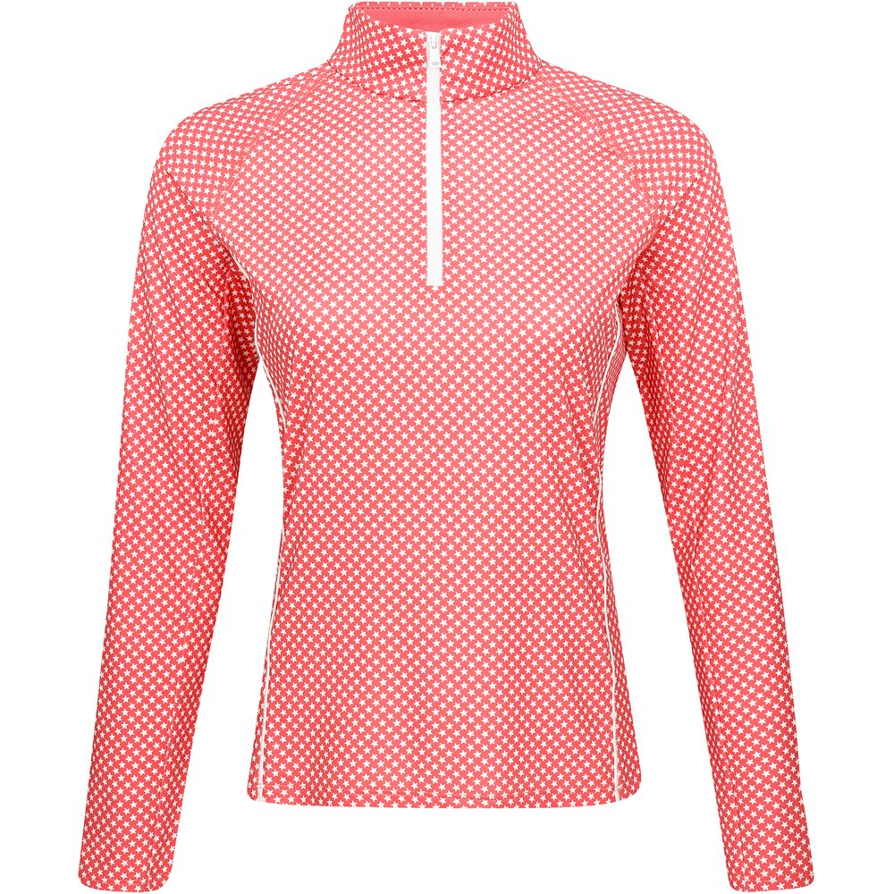 Women's Plaid Stretch Jersey 1/4 Zip Pullover