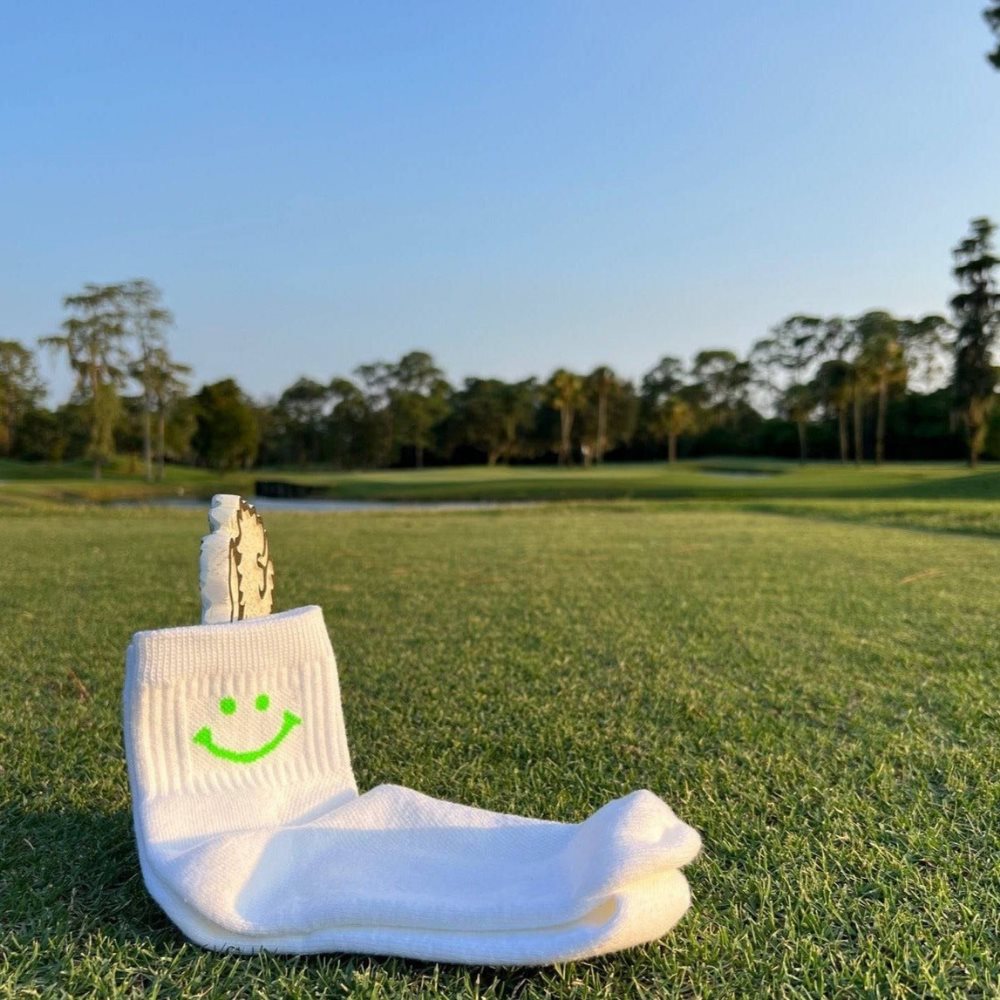 Green Smiley Socks