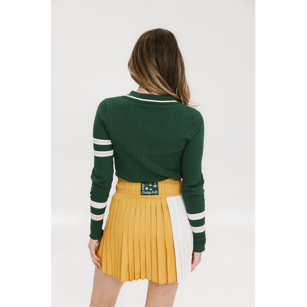 Women's Alice Ribbed Keyhole Long Sleeve Polo