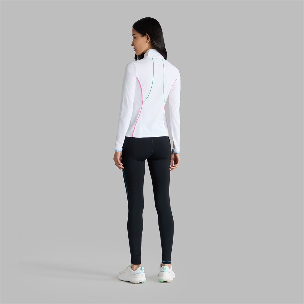 Women's Stretch Nylon Interlock Tipped 1/4 Zip Pullover