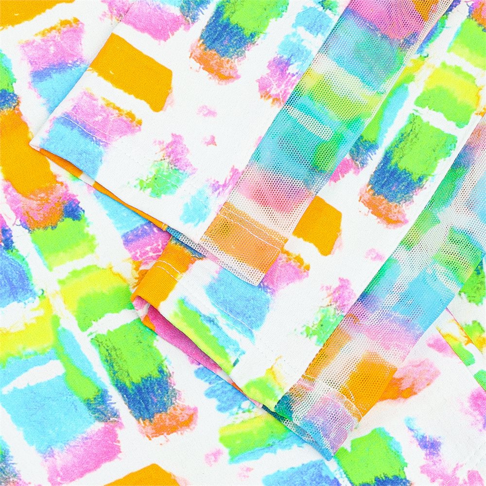 Women's Long Sleeve Mock Neck Top - Tatiana Print