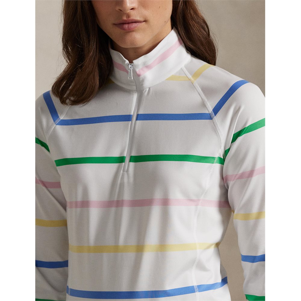 Women's Striped Stretch Jersey 1/4 Zip Pullover