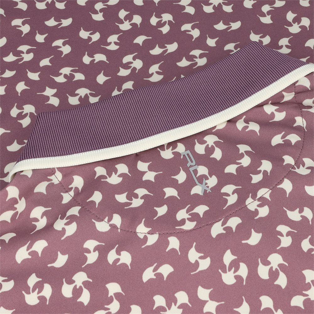 Women's Lightweight Airflow Contrast Shirt Tail Hem Novelty Print Polo - Fairway Styles