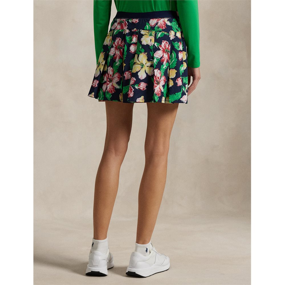 Women's 4-Way Stretch With Back Pleats 15" Iconic Hibiscus Skirt