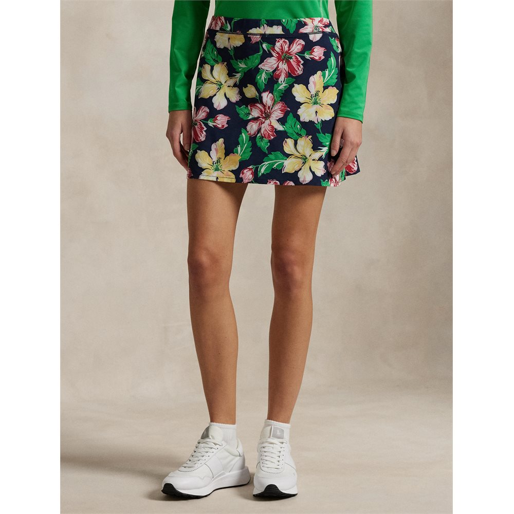 Women's 4-Way Stretch With Back Pleats 15" Iconic Hibiscus Skirt