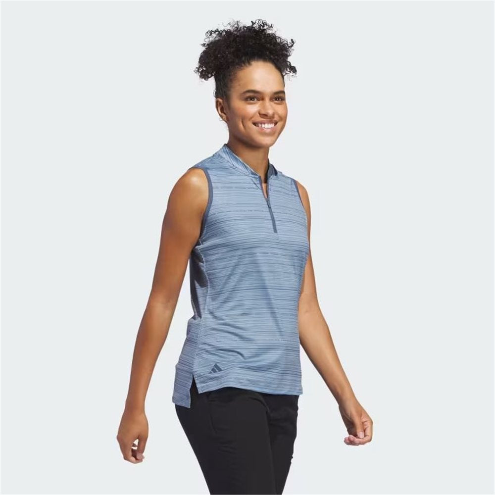 Women's Ultimate365 Stripe 1/4 Zip Sleeveless Polo