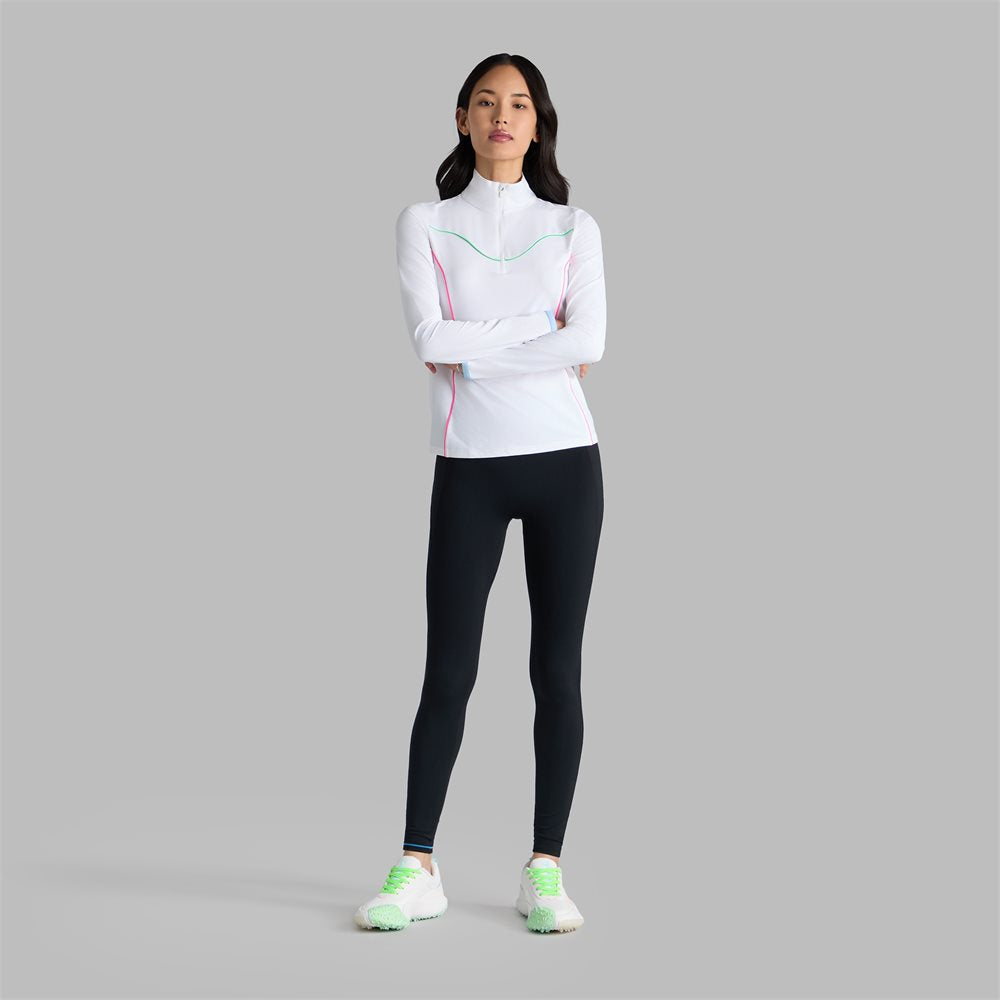 Women's Stretch Nylon Interlock Tipped 1/4 Zip Pullover