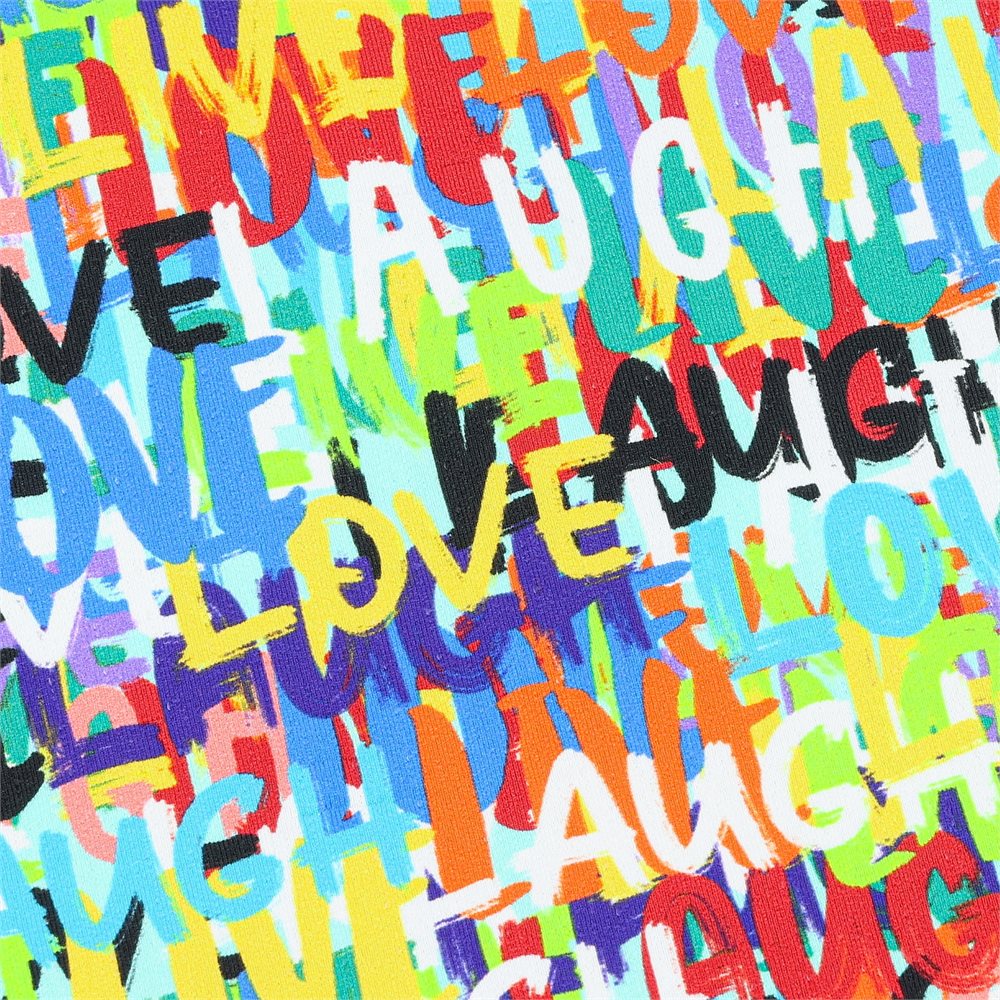 Women's Long Sleeve 1/4 Zip Mock Neck Top - Live Love Laugh Print