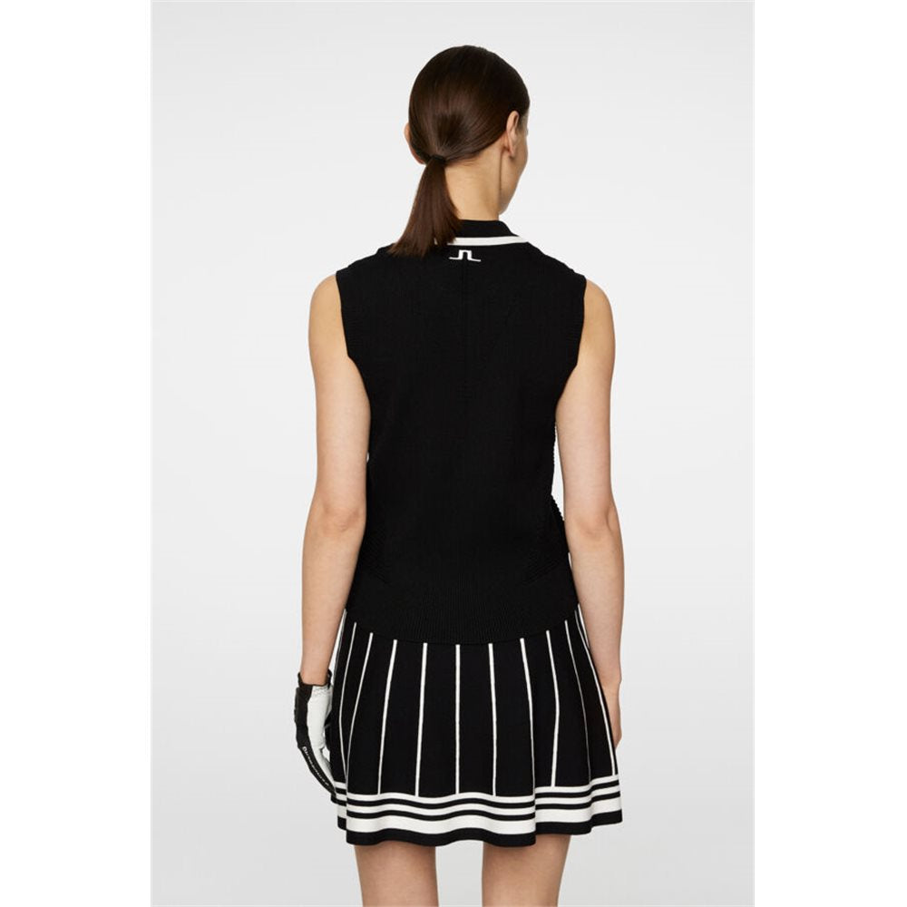 Women's Ramona Knitted Sleeveless 1/4 Zip Polo