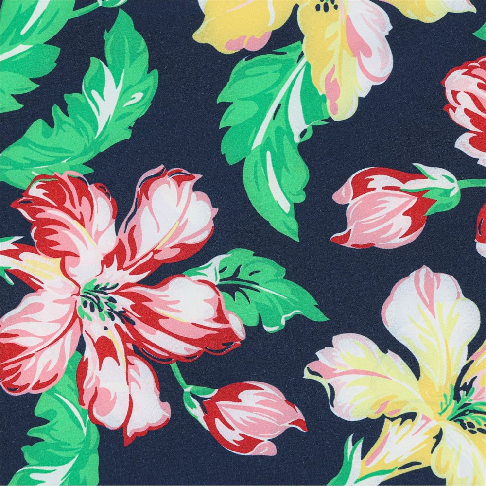 Women's 4-Way Stretch With Back Pleats 15" Iconic Hibiscus Skirt