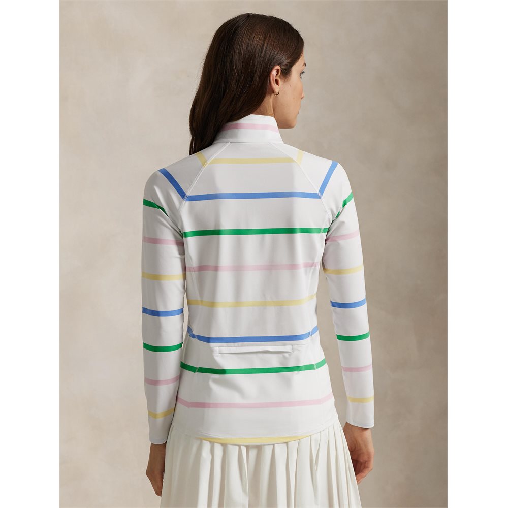 Women's Striped Stretch Jersey 1/4 Zip Pullover