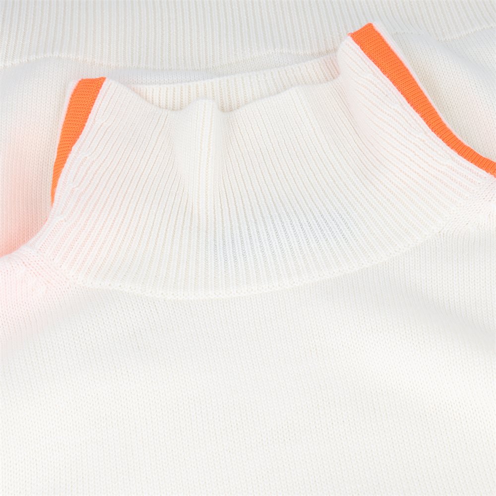 Women's Merino Wool Contrast Stripe Turtleneck Sweater