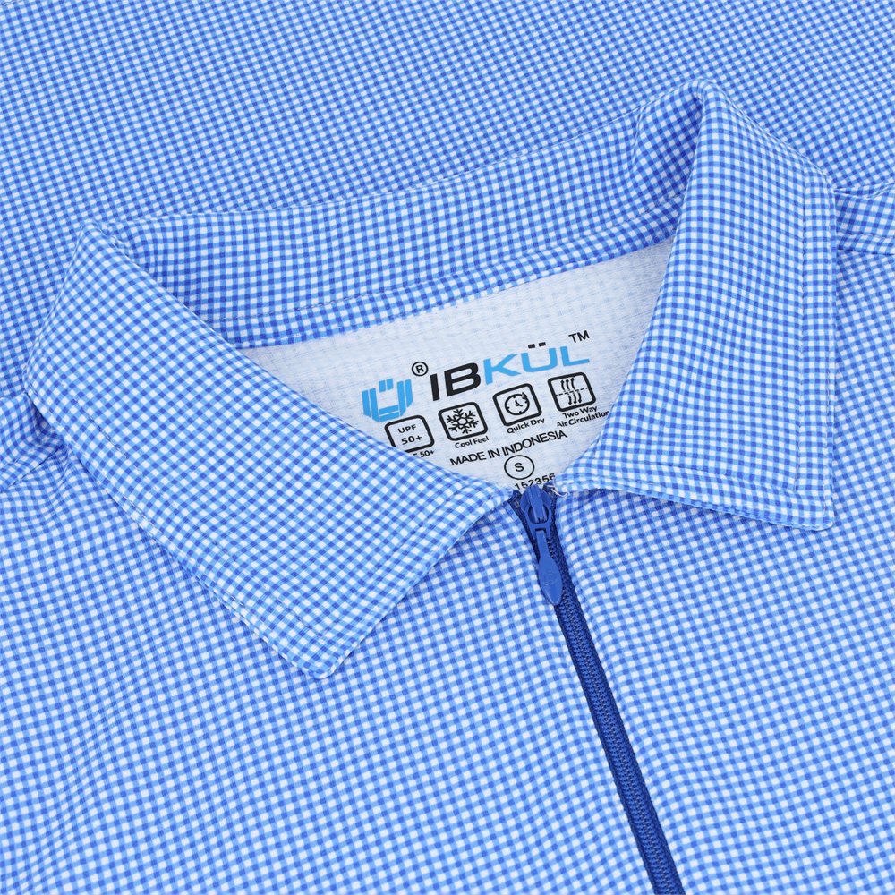 Women's Sleeveless Polo - Mini Check Print