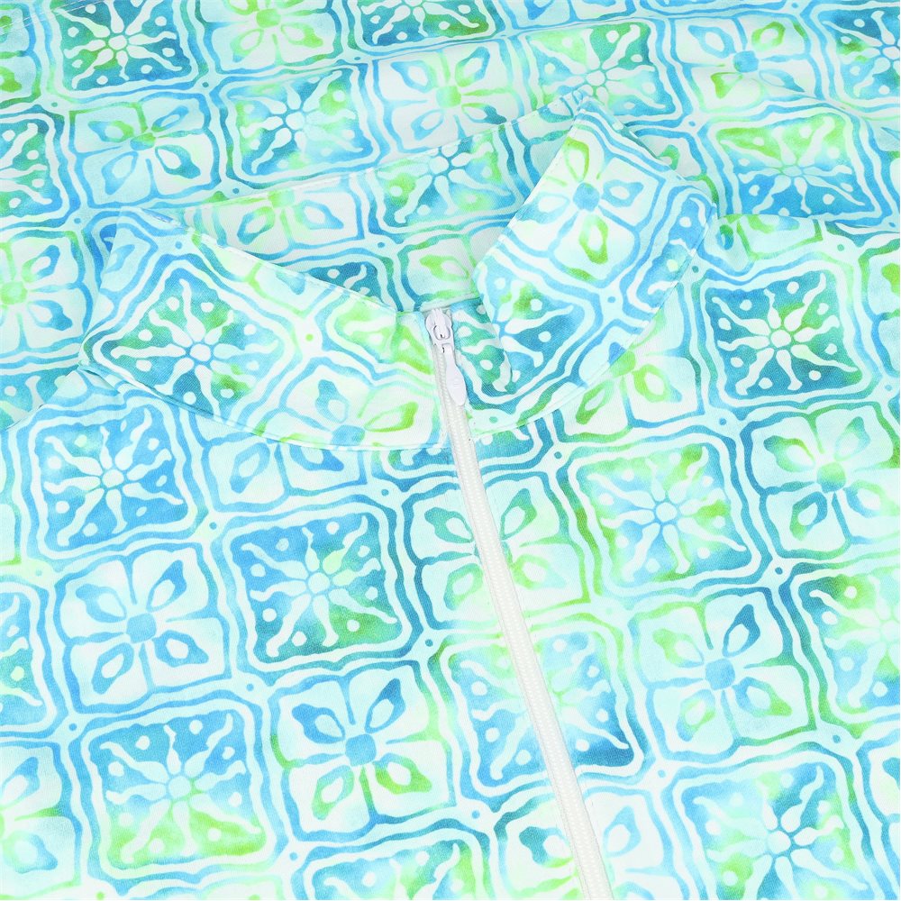 Women's Long Sleeve Mock Neck Top - Kathy Print