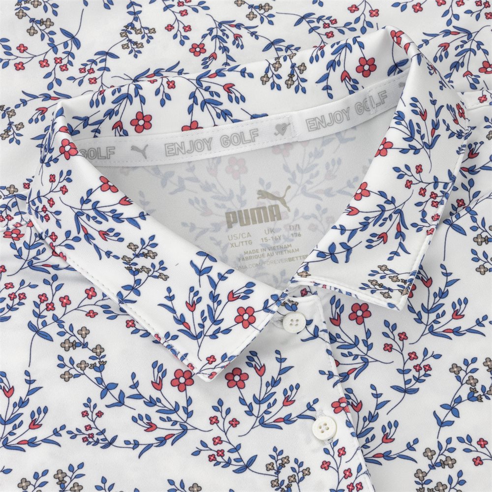 Youth Girls MATTR Micro Floral Sleeveless Polo