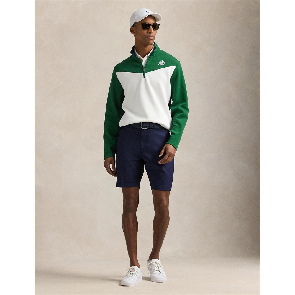Color-Blocked Double-Knit 1/4 Zip Pullover