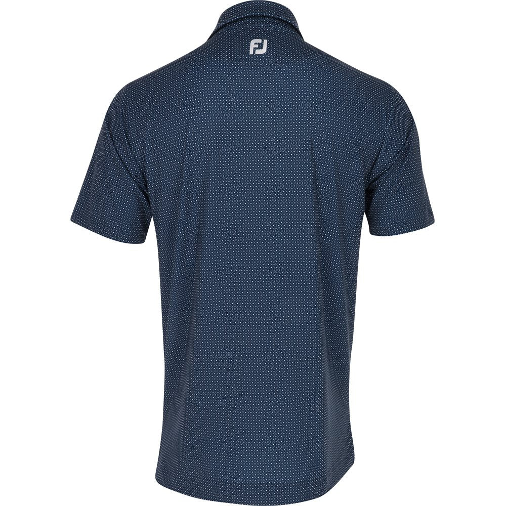 Lisle Dot Geo Print Self Collar Golf Polo - Previous Season