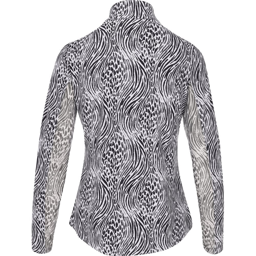 Women's Long Sleeve Alena Print 1/4 Zip Mock Neck Top