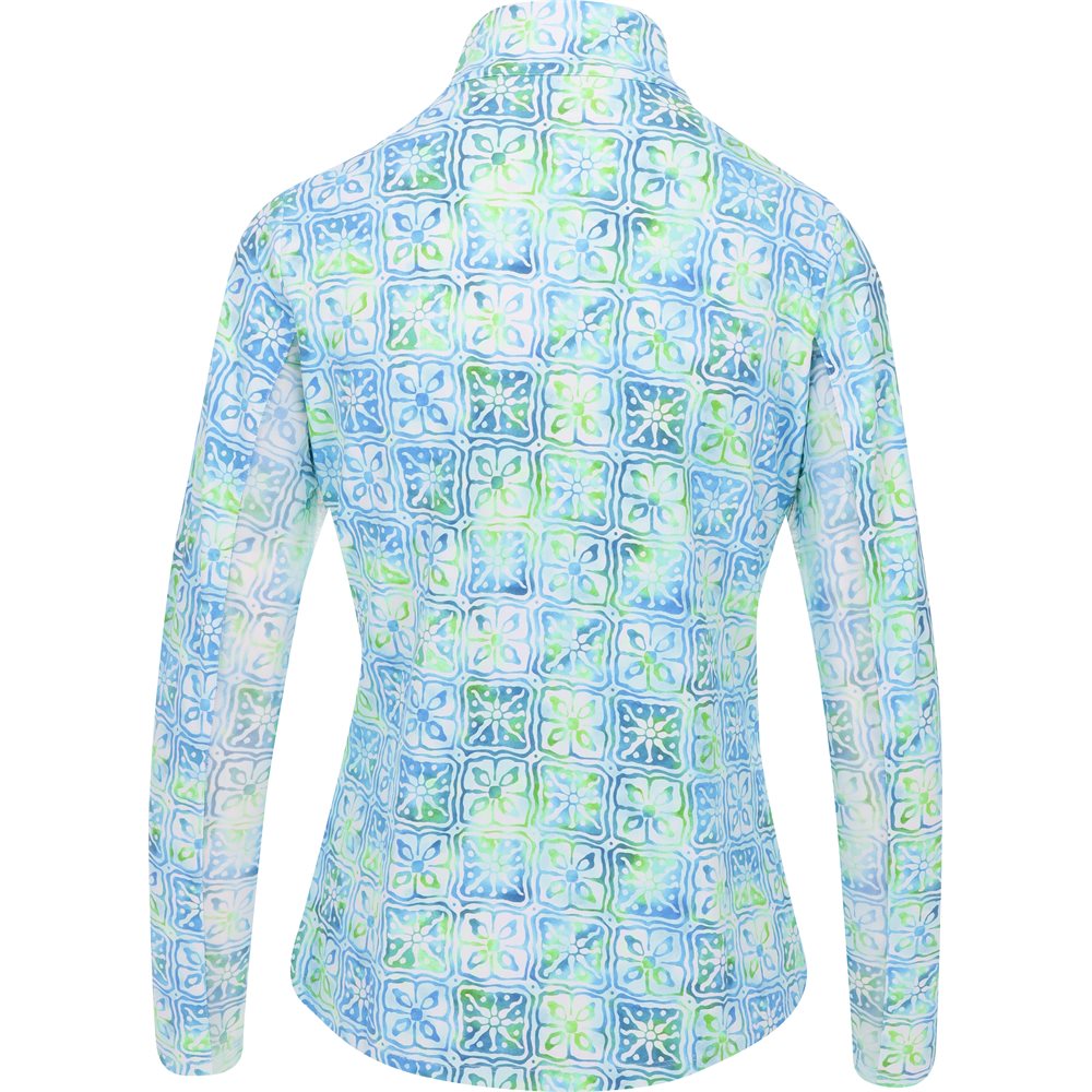 Women's Long Sleeve Mock Neck Top - Kathy Print