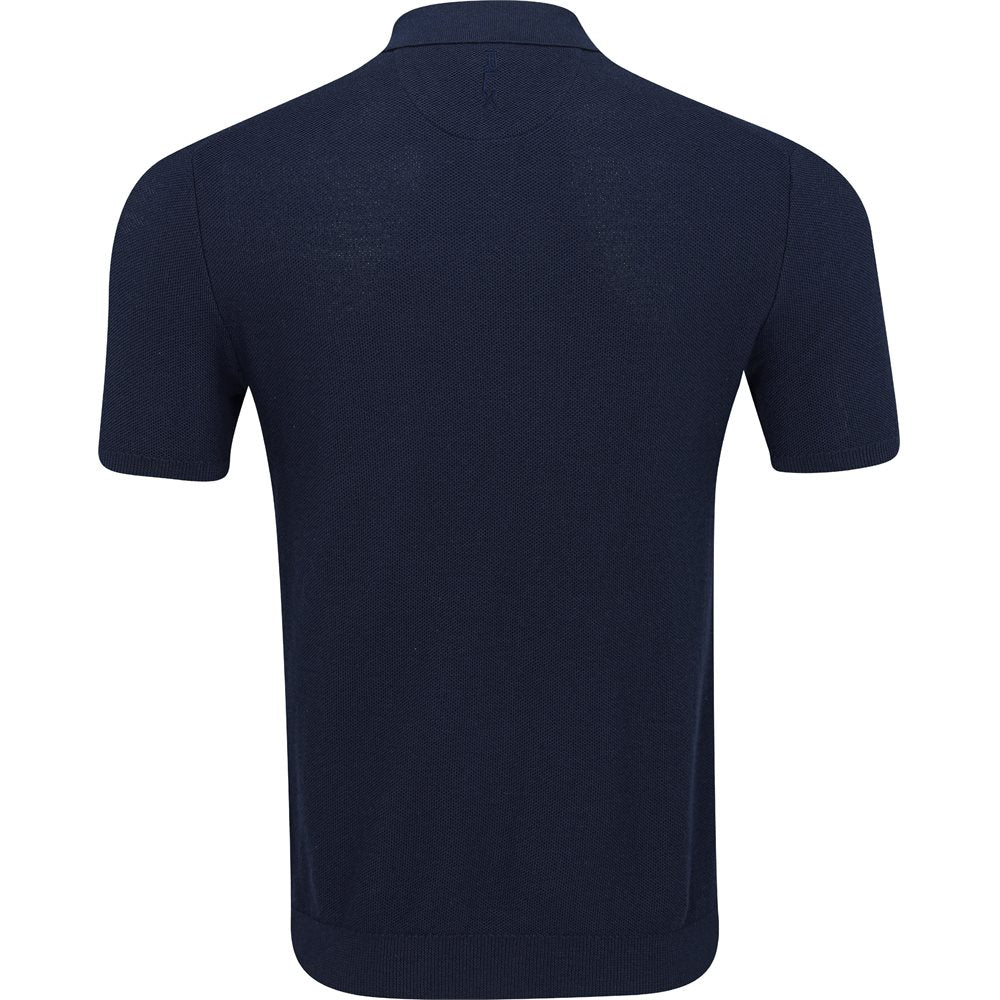 Mesh-Knit Performance Sweater Polo