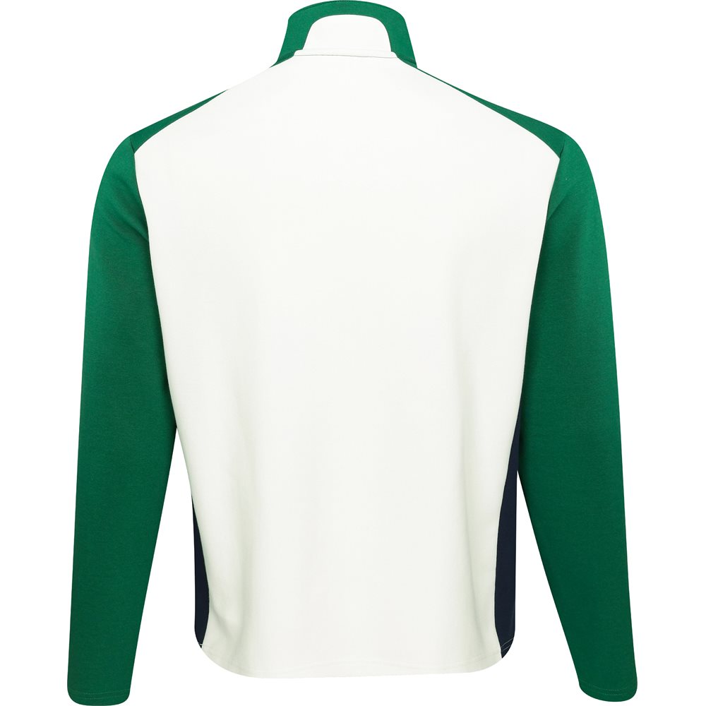 Color-Blocked Double-Knit 1/4 Zip Pullover