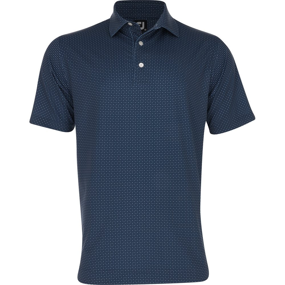 Lisle Dot Geo Print Self Collar Golf Polo - Previous Season