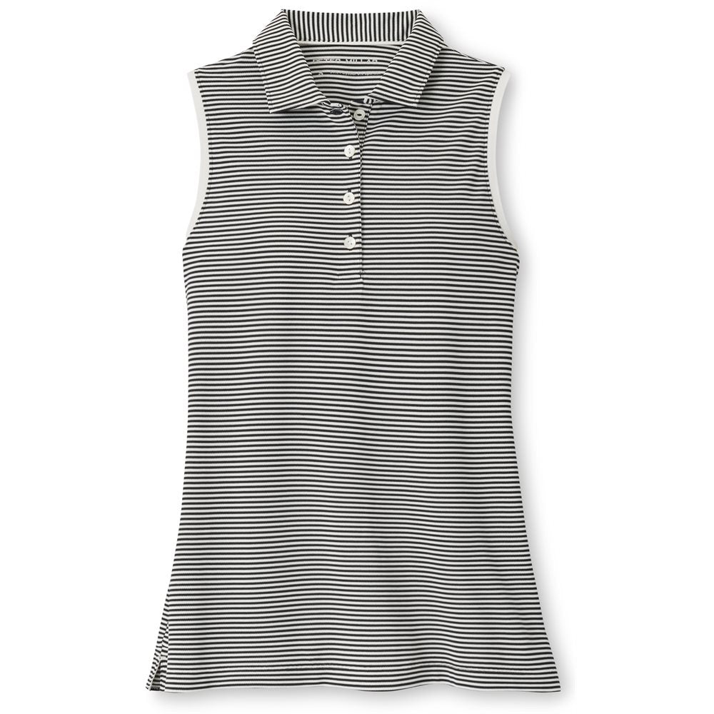 Women's Vista Stripe Banded Sport Mesh Sleeveless Polo
