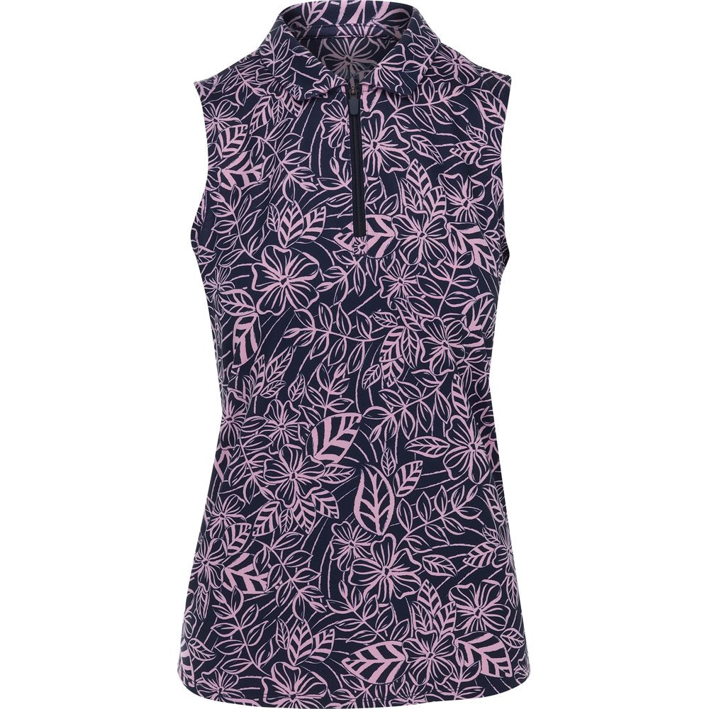 Women's CLOUDSPUN Leafy Sleeveless 1/4 Zip Polo