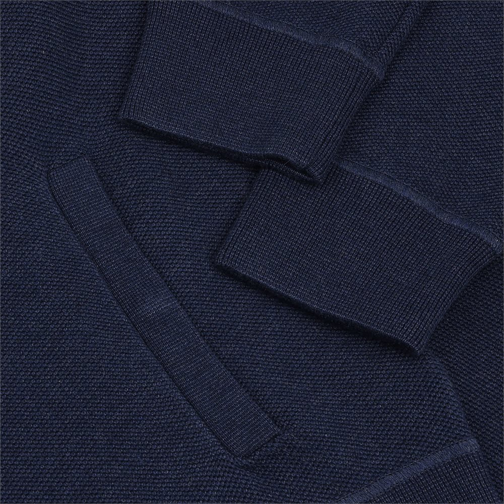 Mesh-Knit Cotton Full Zip Cardigan