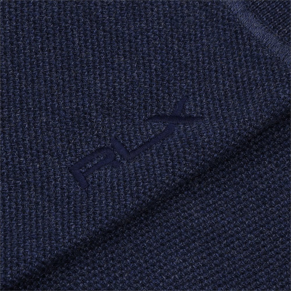 Mesh-Knit Cotton Full Zip Cardigan