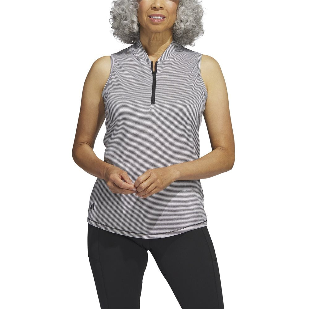 Women's Two-Color Ottoman Sleeveless 1/2 Zip Golf Polo