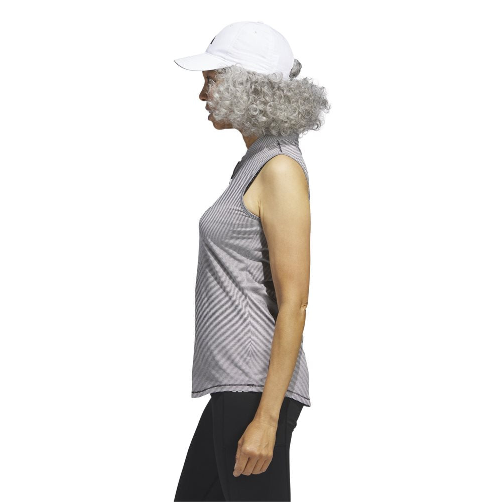 Women's Two-Color Ottoman Sleeveless 1/2 Zip Golf Polo