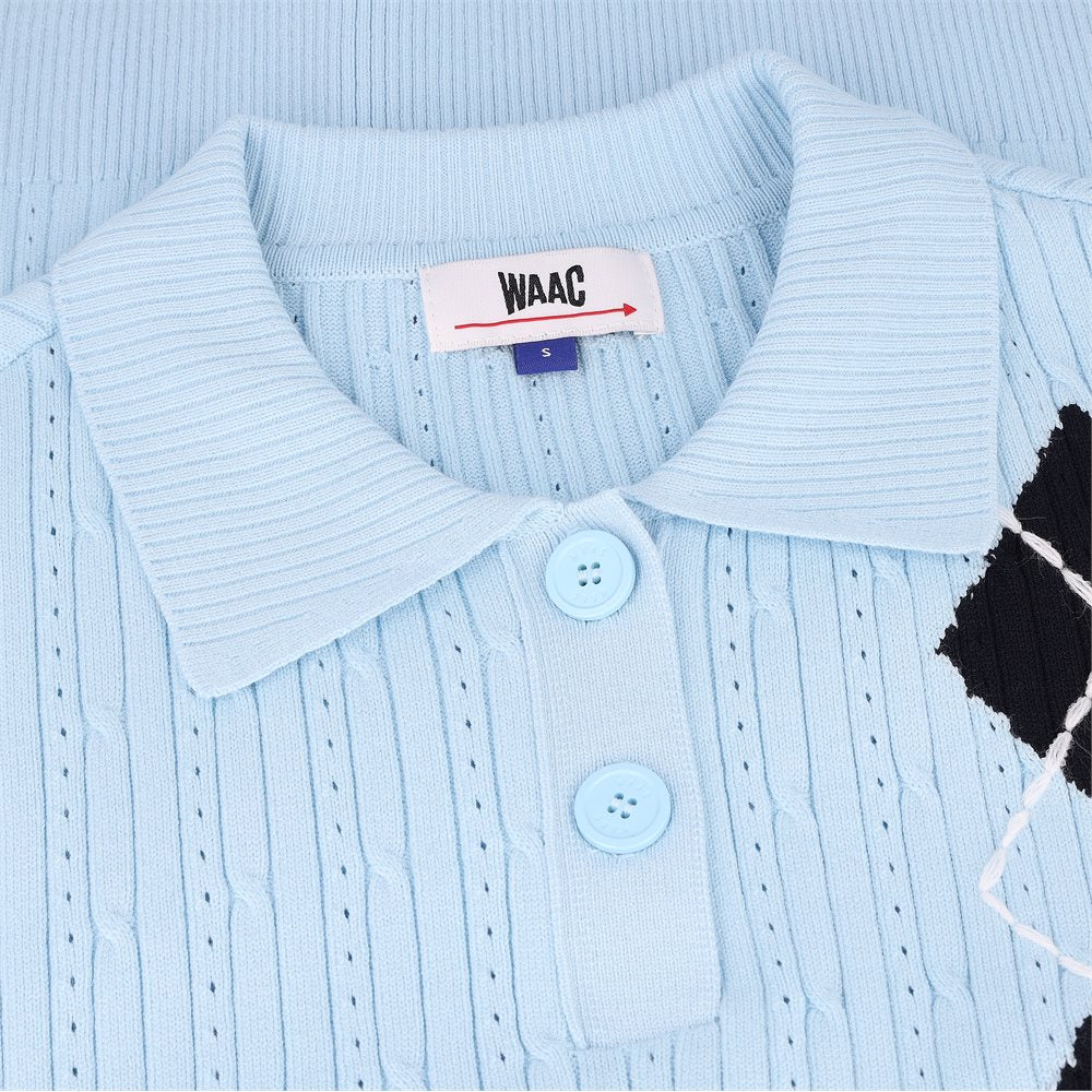 Women's Argyle Cable Short Sleeve Sweater