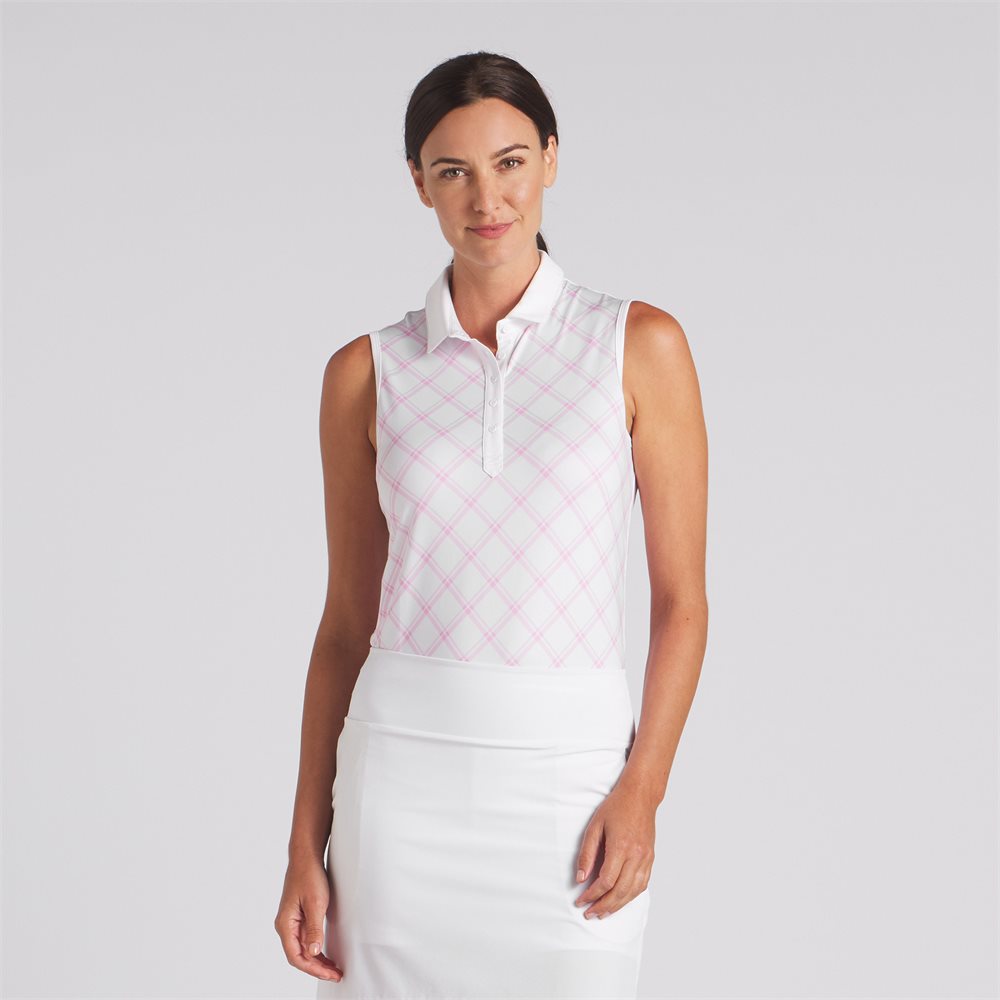 Women's CLOUDSPUN Plaid Sleeveless Polo