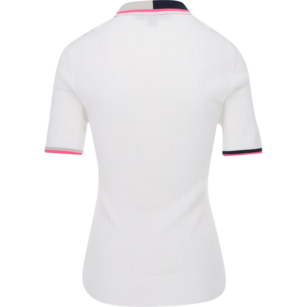 Women's Cotton Blend Ribbed Short Sleeve Sweater