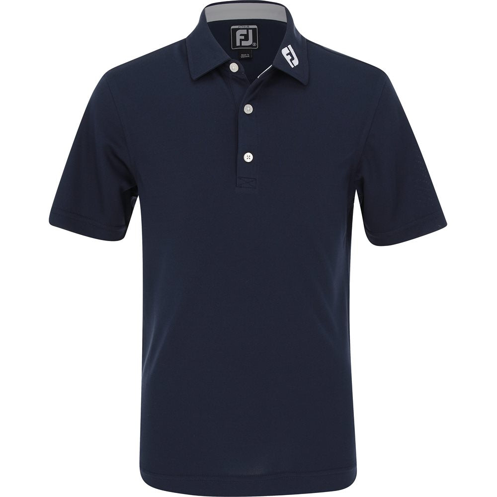Juniors' Solid Pique Self Collar Polo