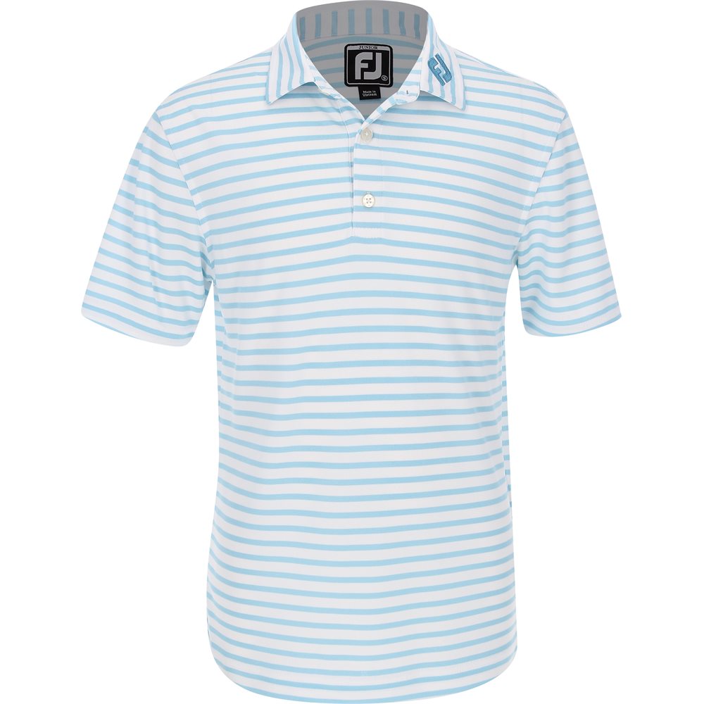 Juniors' Striped Pique Self Collar Polo
