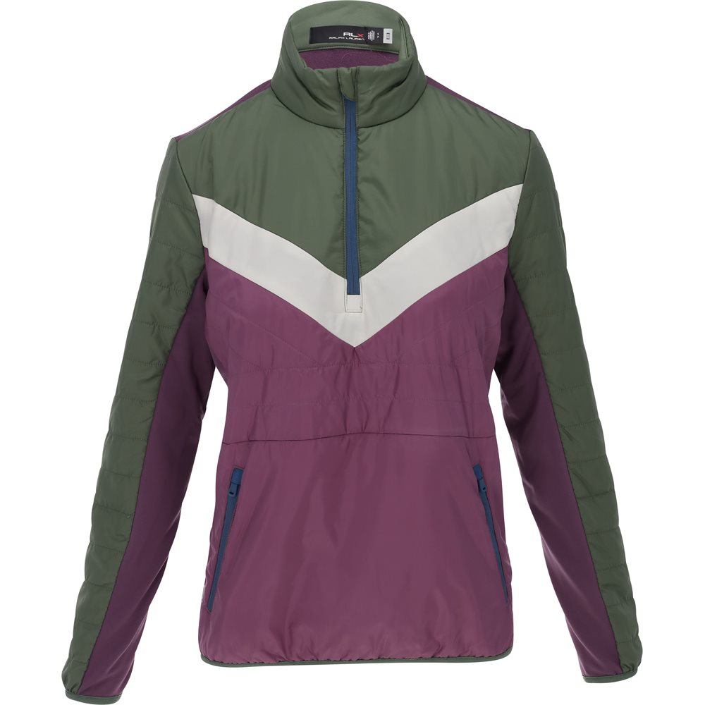 Women's Quilted Woven Icon Fleece 1/4 Zip Hybrid ColorBlock Jacket Midlayer